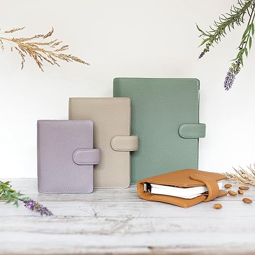 Miniatura 7 de Filofax Norfolk - Organizador de tamaño personal, color gris pardo, piel suave de grano completo, seis anillos, con calendario semanal para ver cada