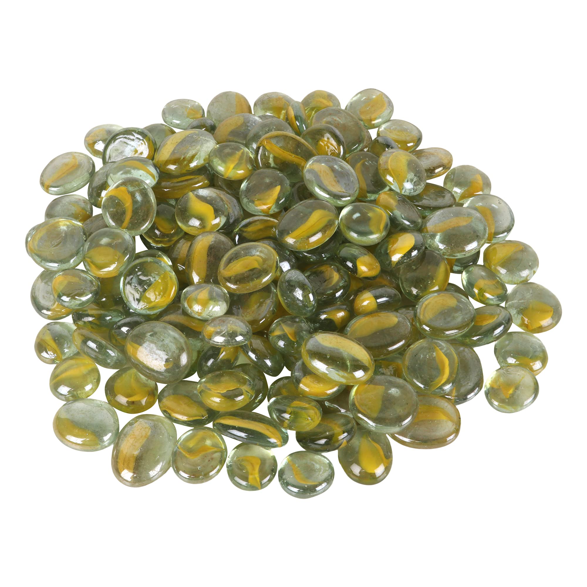 Color Stone Decorative Shiny Glossy Flower Glass Pebbles for Vase Fillers Plant Pots Home Table Garden & Outdoor Decoration (Clear Bright Yellow Leaf, 5 Kg) (B09H71N1SF) Amazon Price History, Amazon Price Tracker