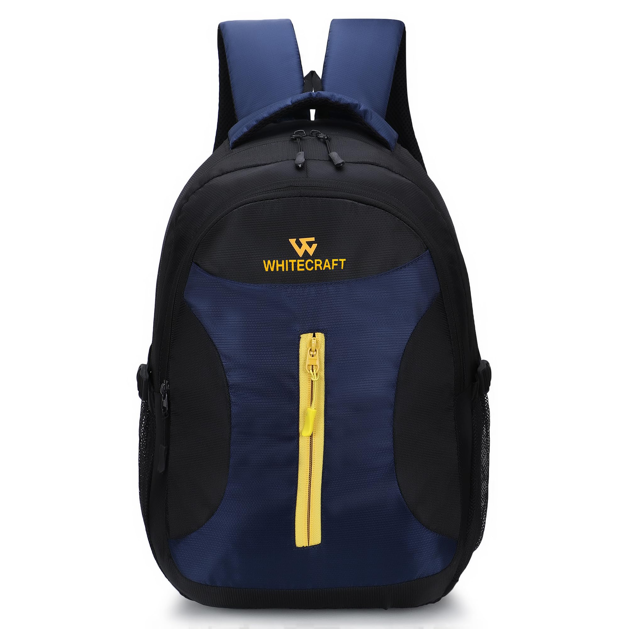 WHITECRAFT Polyester 30 Liter Waterproof Backpack for Men & Women| Fits upto 16 Inch Laptop Bag | Travel/Business/College/Casual Daypacks (Black Navy) (B0CJC18ML1) Amazon Price History, Amazon Price Tracker