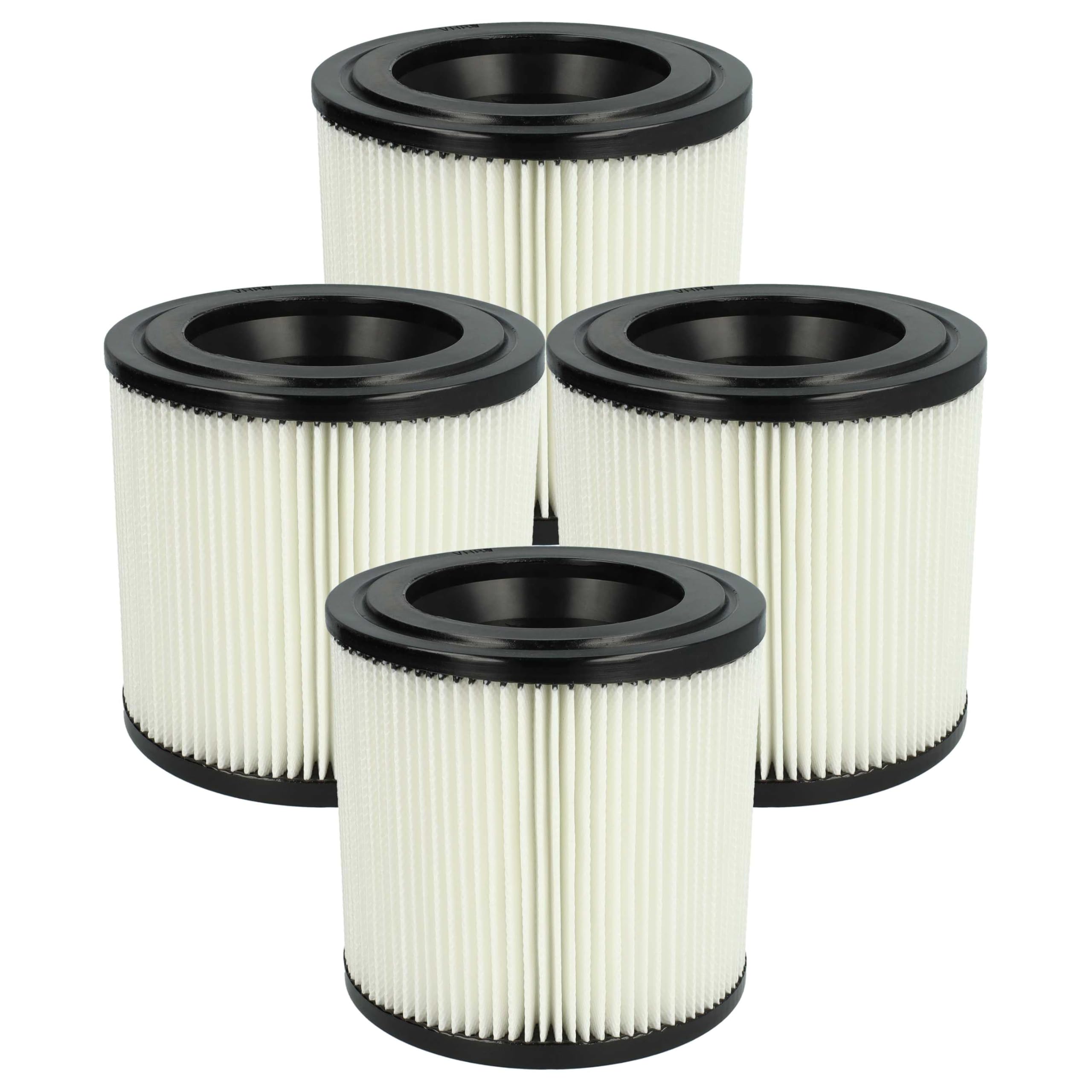 vhbw 4x filtro a pieghe piatte compatibile con Kärcher WD 3, 2, 1 aspiratore - nero/bianco, lavabile