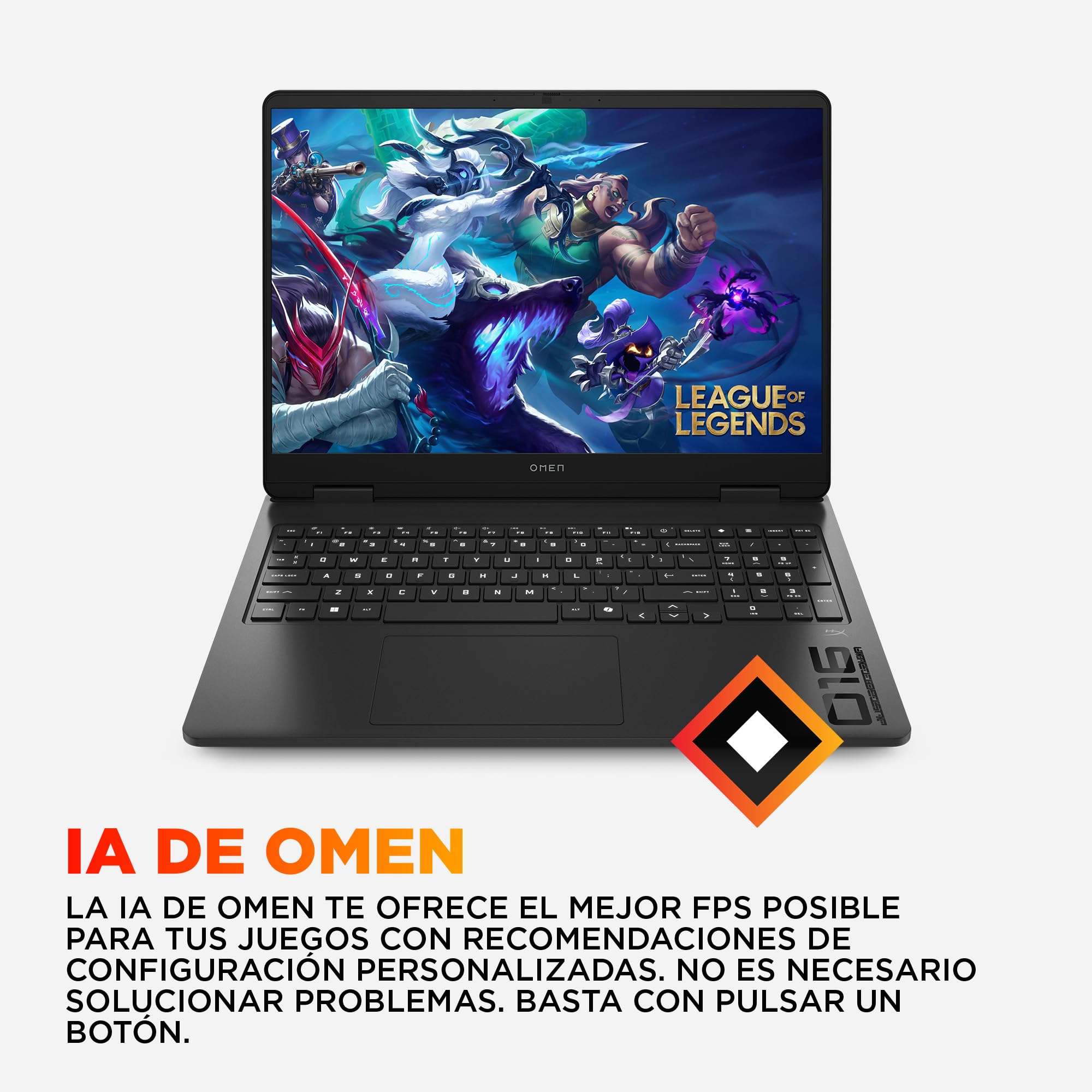 HP OMEN 16-ap0037ns, Ordenador portátil Gaming 16" 2.5K WQXGA (AMD Ryzen AI 7 350, 32GB RAM, 1TB SSD, NVIDIA GeForce RTX 5070, FreeDos) Negro - Teclado QWERTY Español