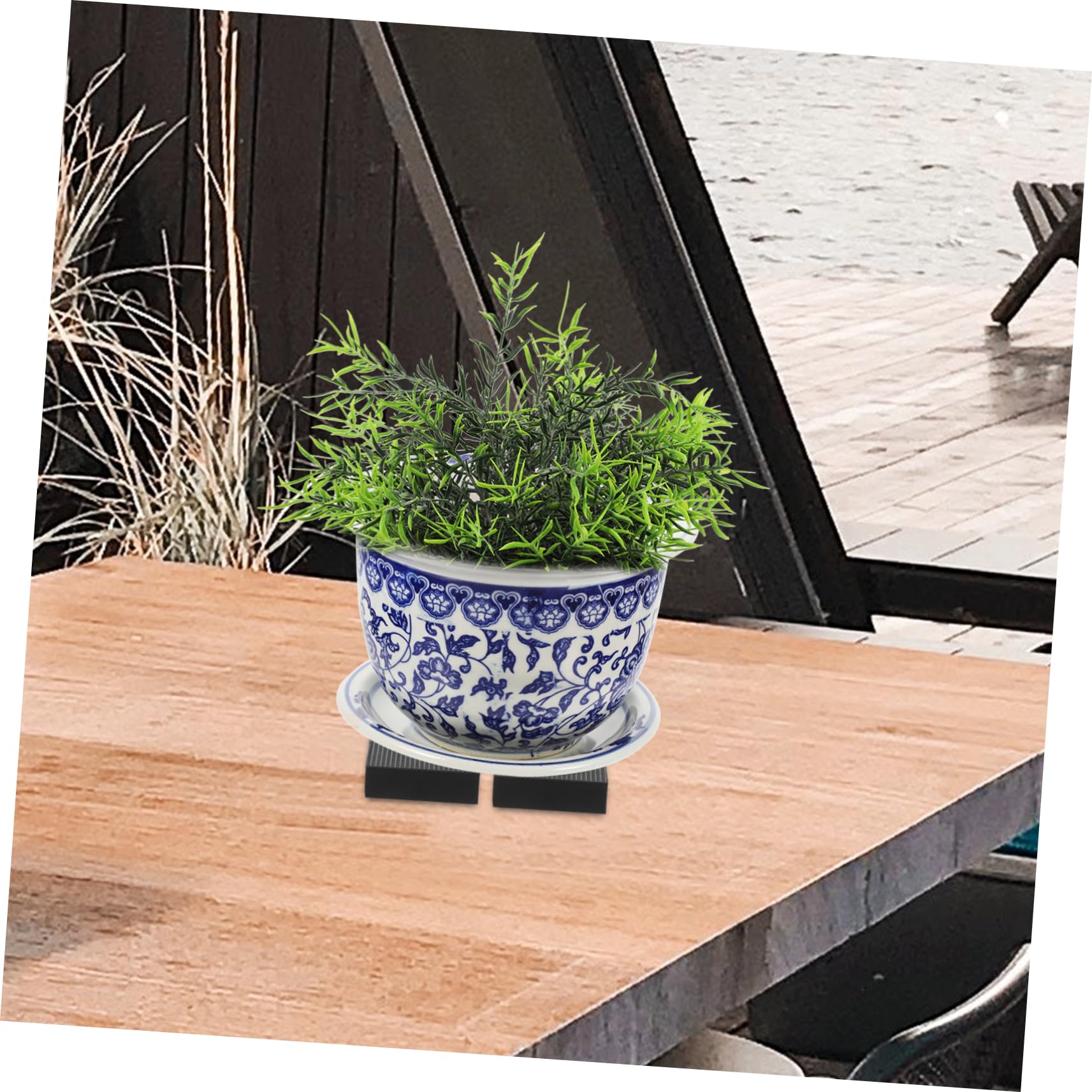 Toyvian 8 Stück rutschfeste Gummi Pflanztopffüße 50x50x15mm Kleine Blumentopferhöhung Für Außentöpfe Terrasse Balkon Stapelbare Pflanzenerhöhung Mit Bodenschutz