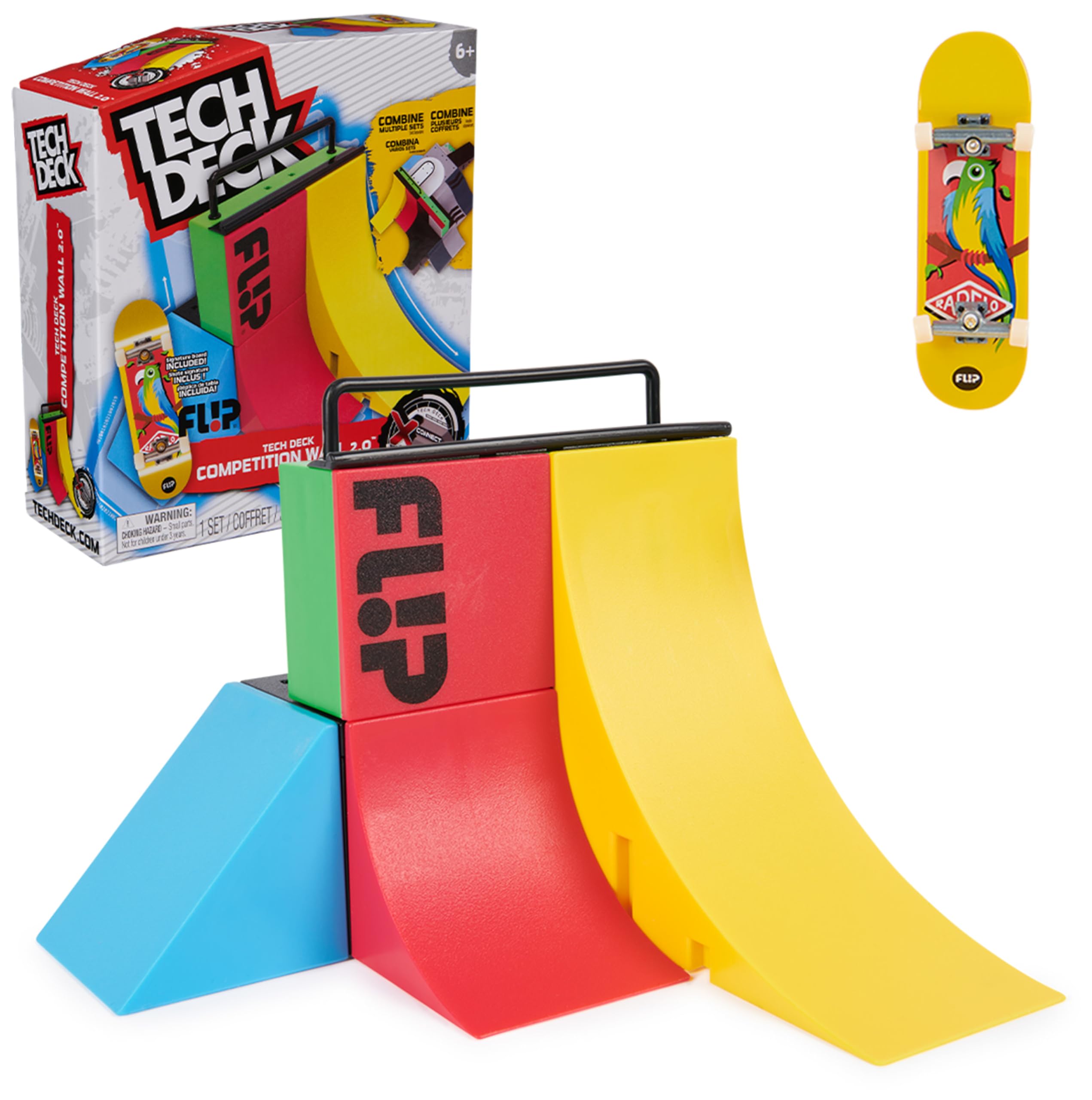 TECH DECK - Pista Finger Skate Competition Wall 2.0 - X-Connected Park Creator - Juego de Rampas personalizable + Fingerboard - 6069423 - Juegos Infantiles - Juguetes Niños 6 Años +