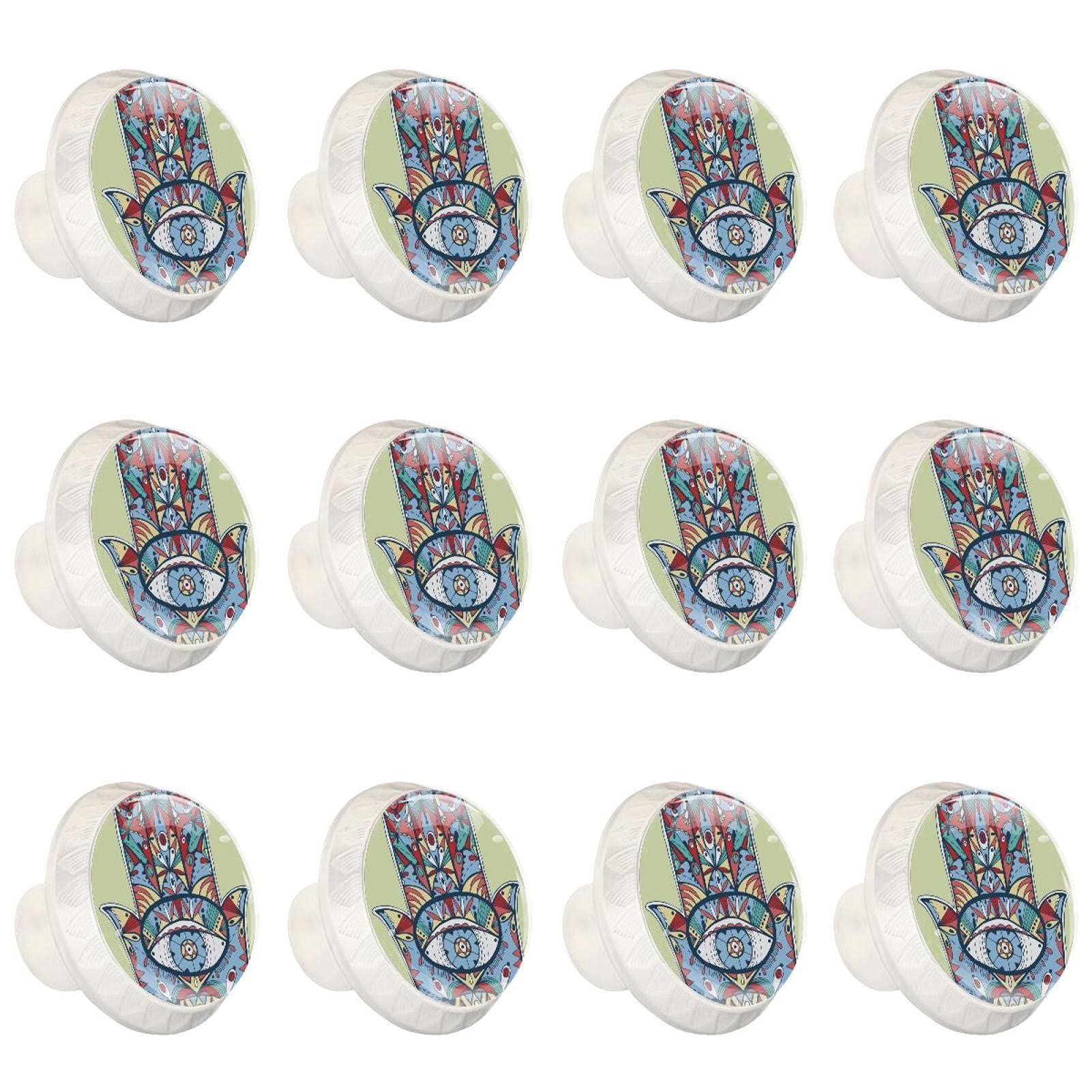 Boutons d'armoires de cuisine colorés ethniques poignées en céramique