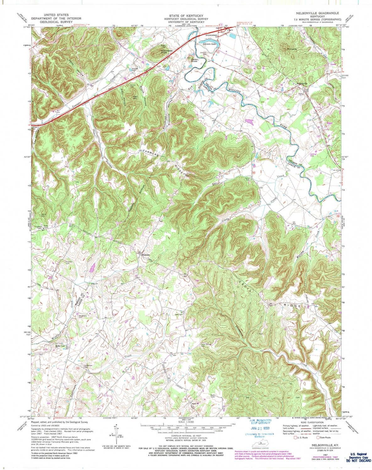 YellowMaps Nelsonville KY topo map, 124000 Scale, 7.5 X 7