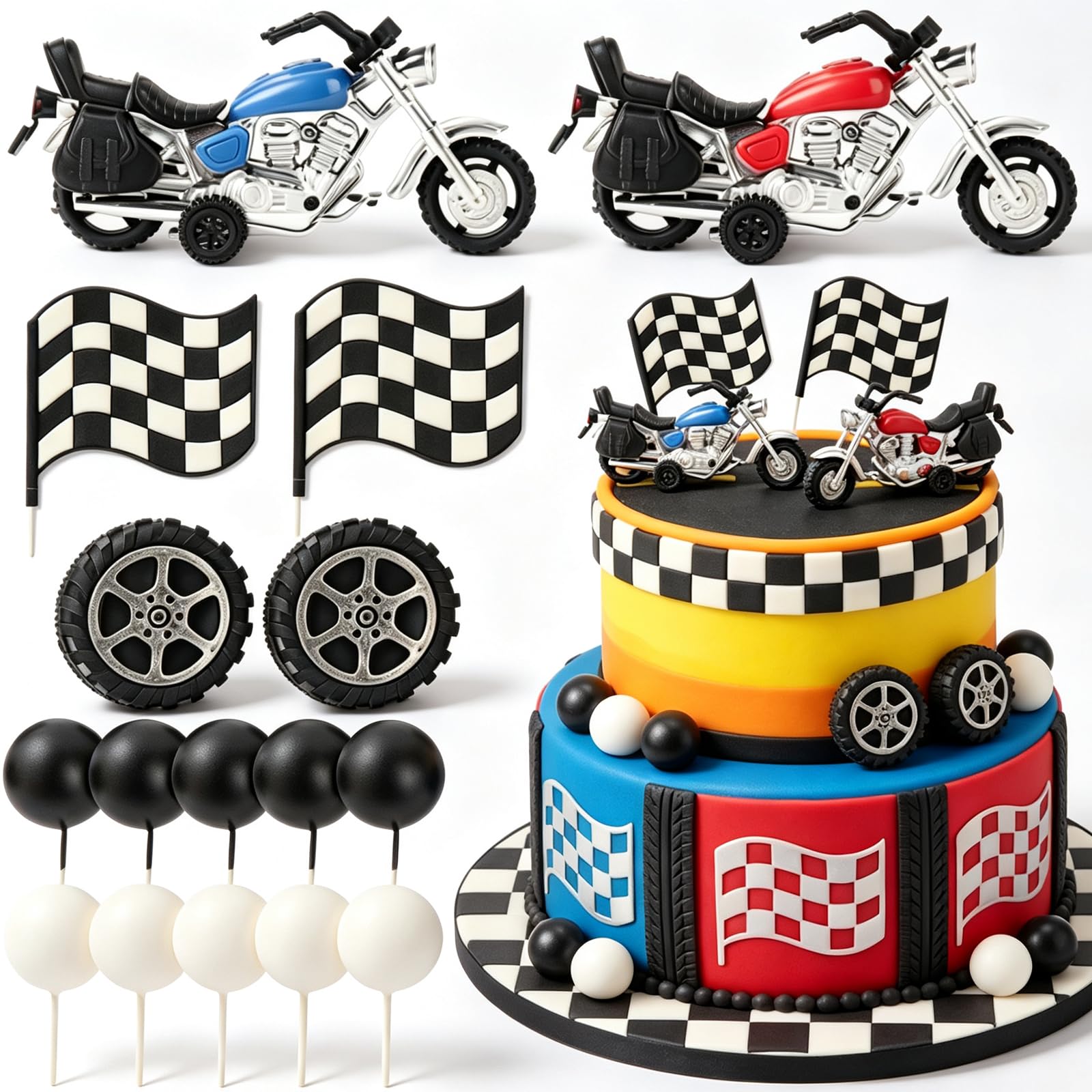 Motorbike Cake Decoration Dirt Bike Party Decorations Motorcycle Cake Topper Birthday for Dirt Bike Shower Decor for Man