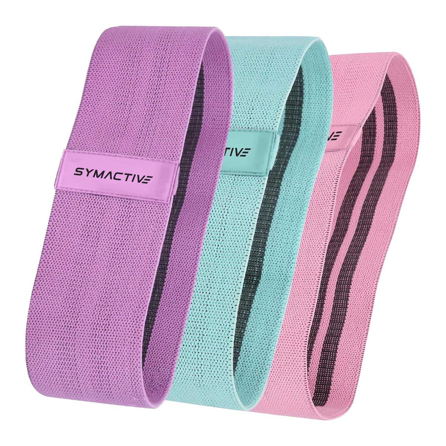 Amazon Brand - Symactive Fabric Resistance Bands (Set of 3) | for HIPS & Legs Stretches and Toning Workouts | Usable in-Home & Gym | Mini Loop Bands for Glutes (B0D31RWYGG) Amazon Price History, Amazon Price Tracker