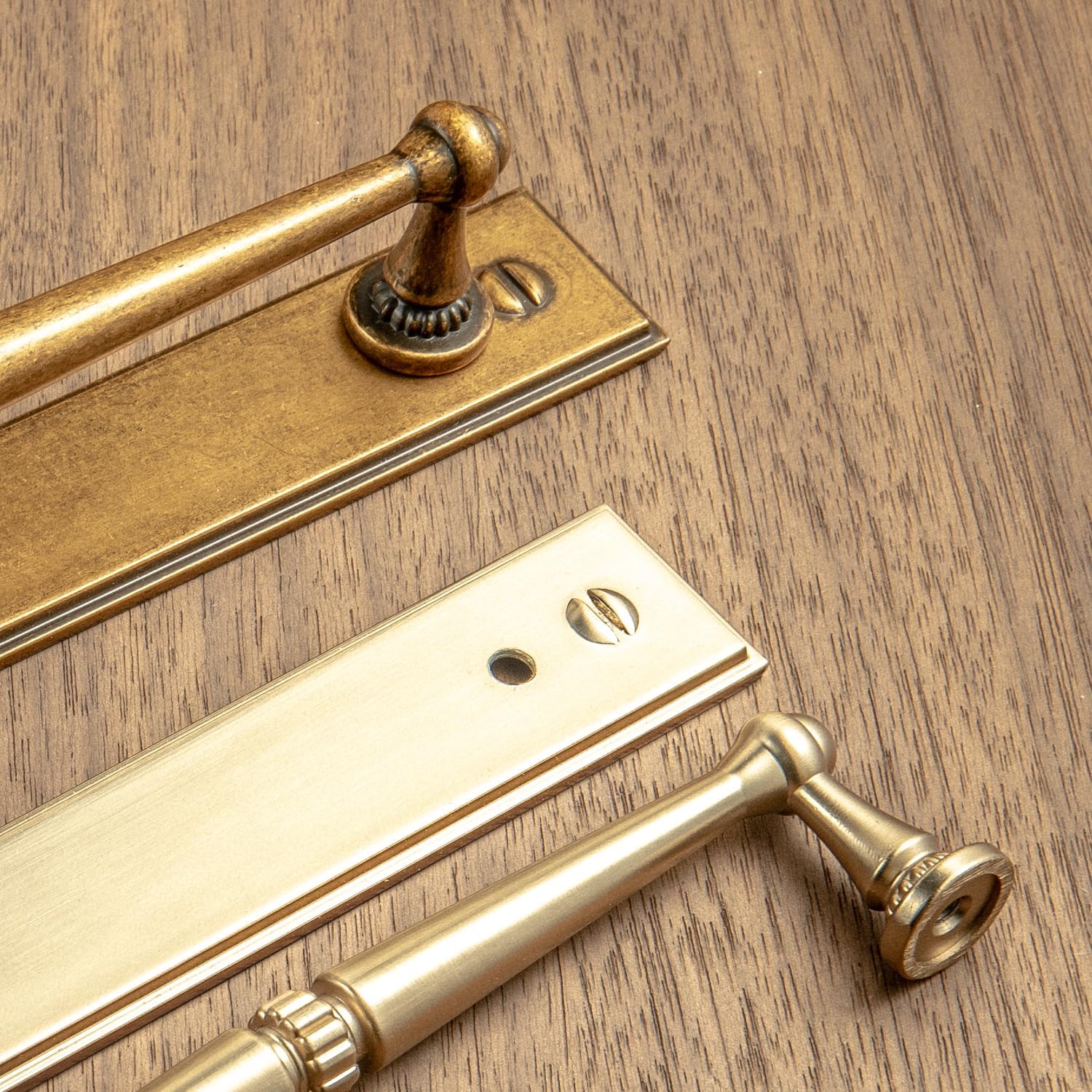 Goo-Ki 7.56" c-c Champagne Bronze Drawer Pulls with Backplate Zinc Alloy Kitchen Hardware - 2 Pack Modern Bar Cabinet Pulls Drawer Handles with Spacer