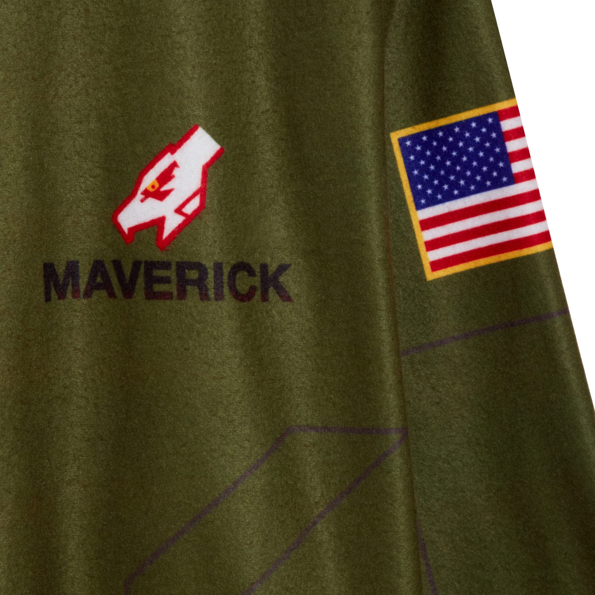 Top Gun Fleece Onesie Ufficiale Maverick Tom Cruise Volo Tuta per Ragazzi Costume Da Fighter Pilot Verde Tuta Dress-Up Pigiama Tuta Loungewear Pjs