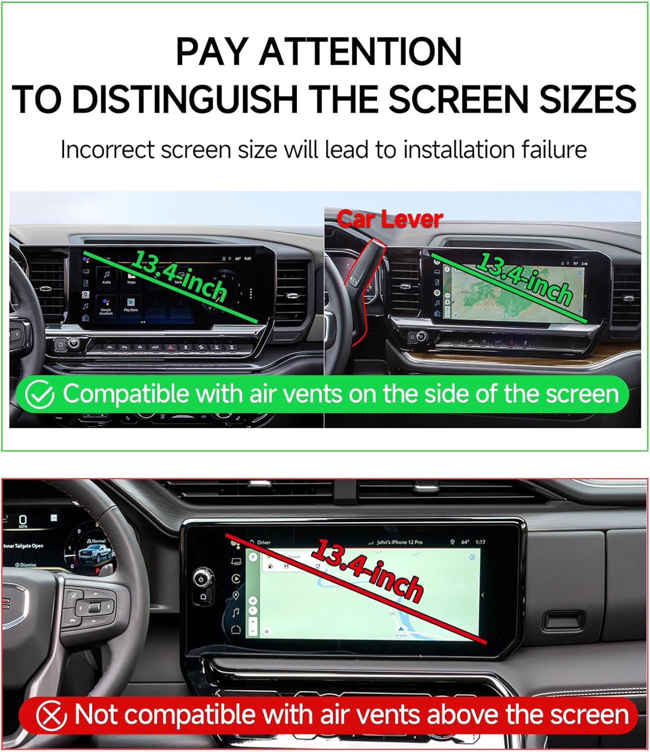 Qi2.2 Max 25W Fast Wireless Car Charger Phone Holder for Chevrolet Silverado 1500/2500 HD 2022-2026/GMC Sierra 1500 2500HD 13.4-Inch Screen, Magnetic Phone Mount Compatible with MagSafe