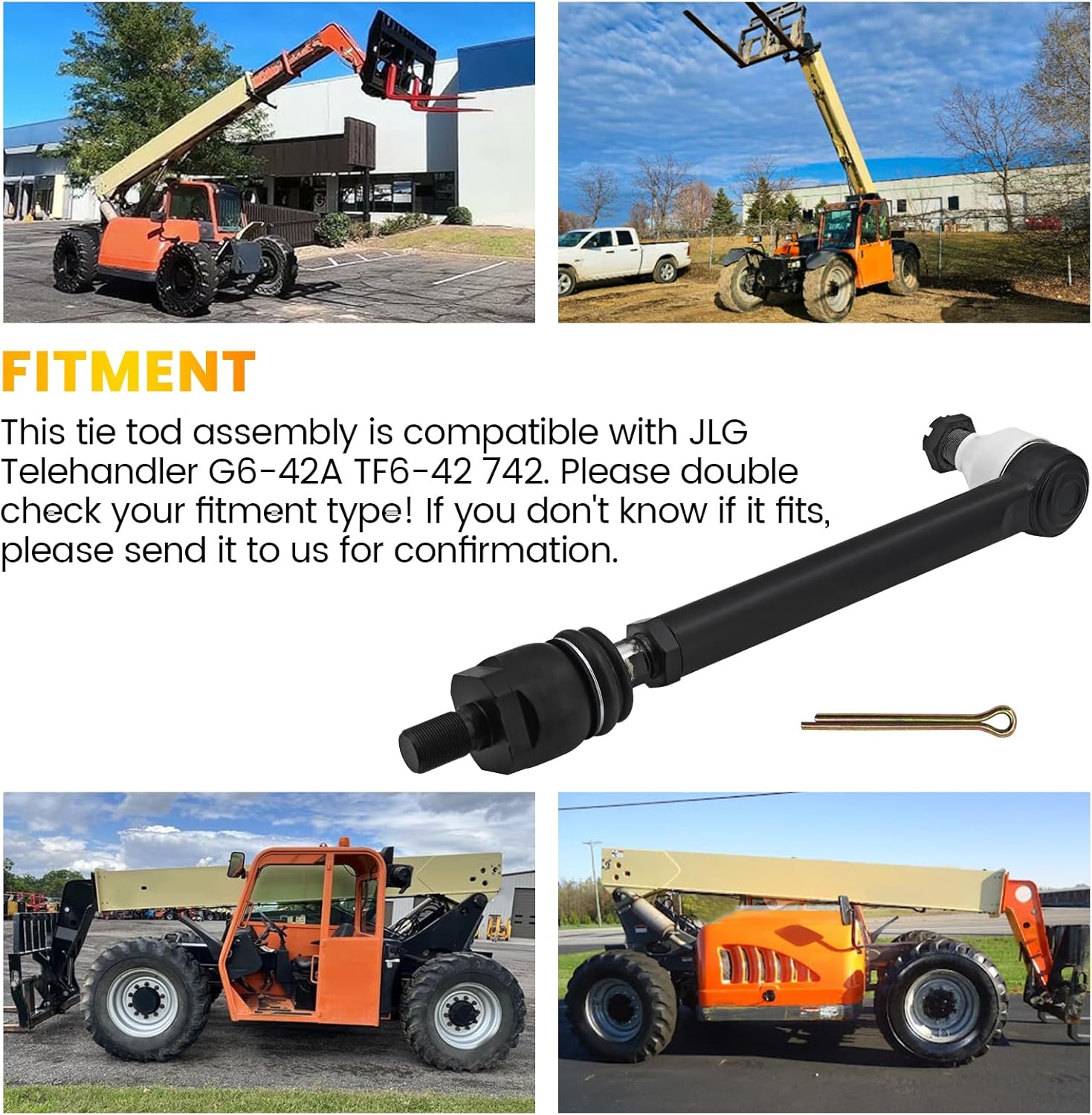 70026799 Tie Rod End Steering Positioning Accuracy Tie Rod Assembly For JLG Telehandler G6-42A TF6-42 742 Replace# 91474521 JL70026799