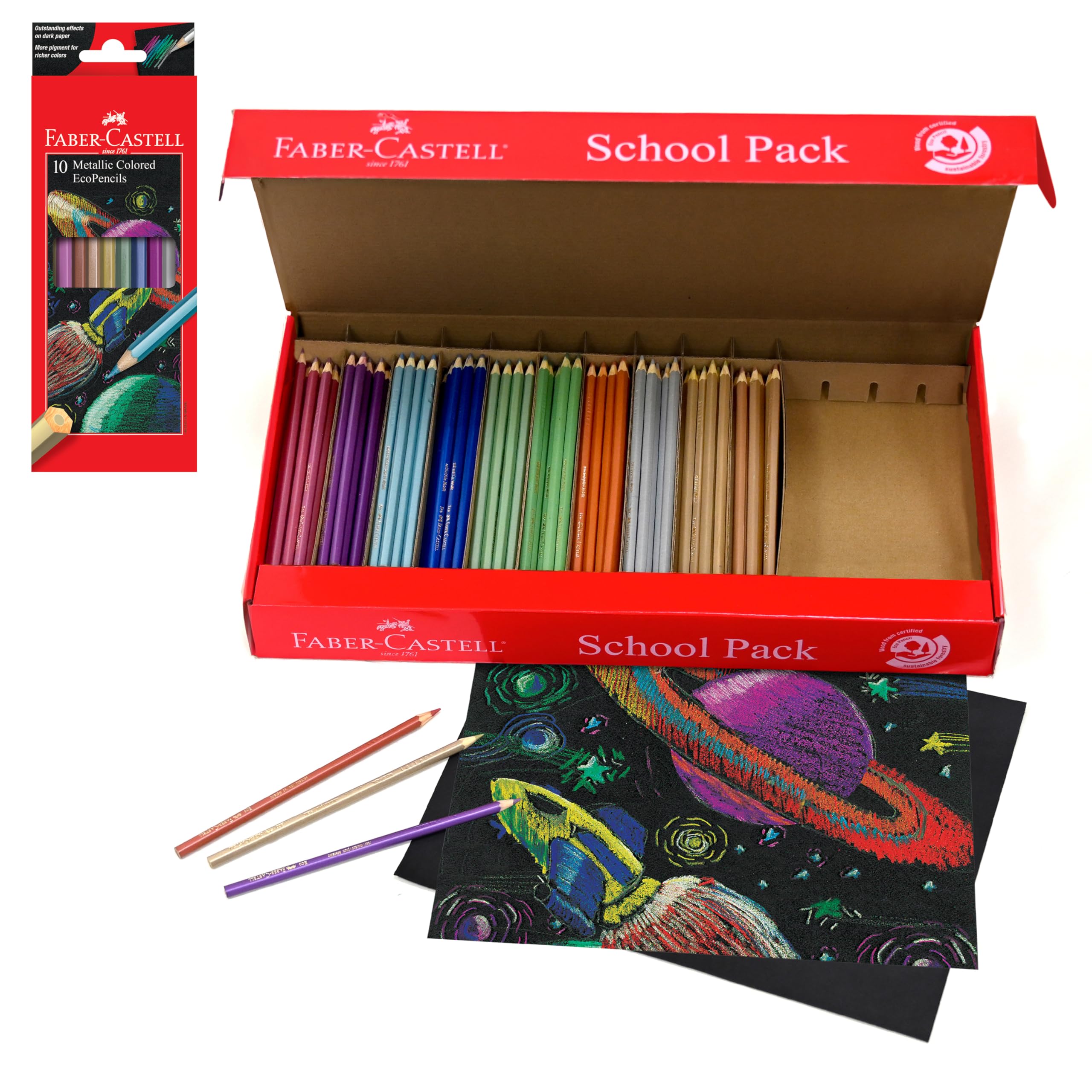 Amazon.com: Faber-Castell Metallic EcoPencils School Pack - 200
