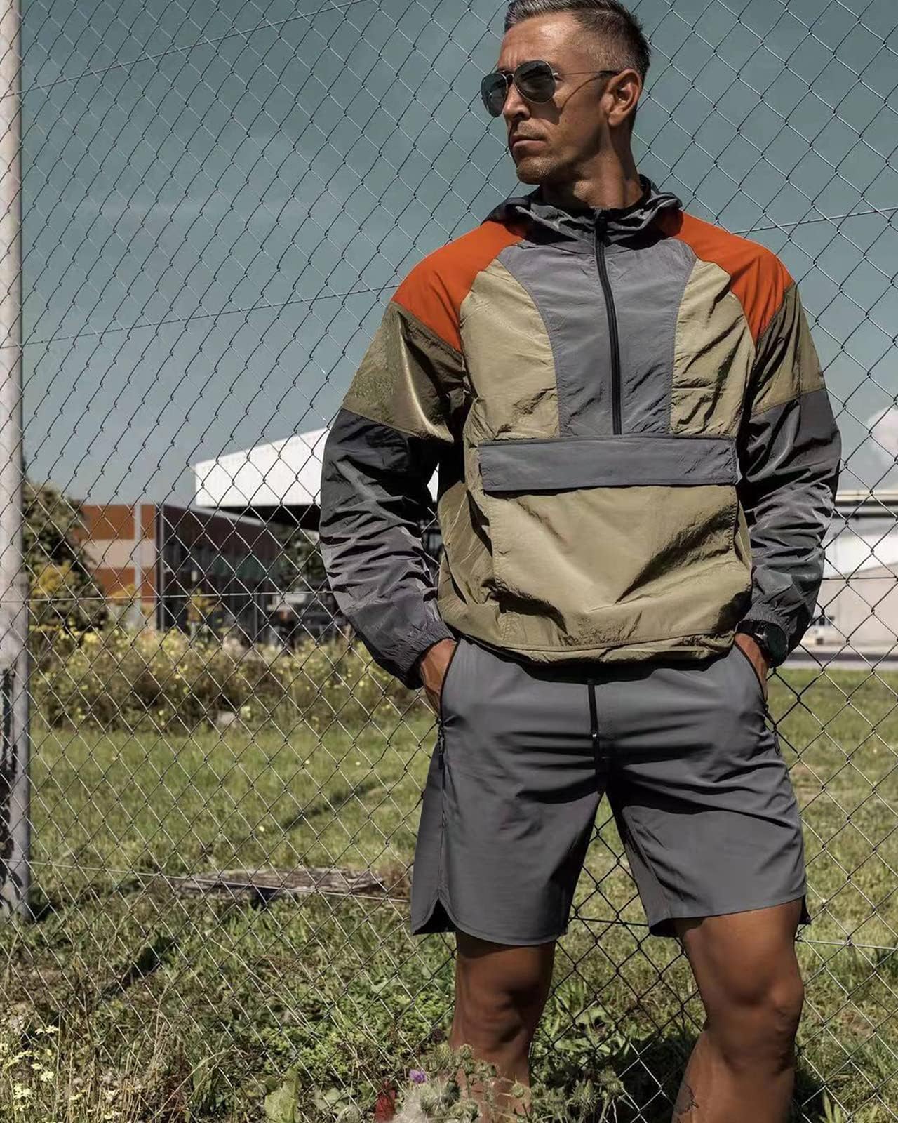 CANGHPGIN Pantaloncini da ginnastica sportivi da uomo, 17,8 cm, leggeri, confezione da 2 pezzi, con tasche, Grigio Scuro+Grigio Chiaro, XX-Large