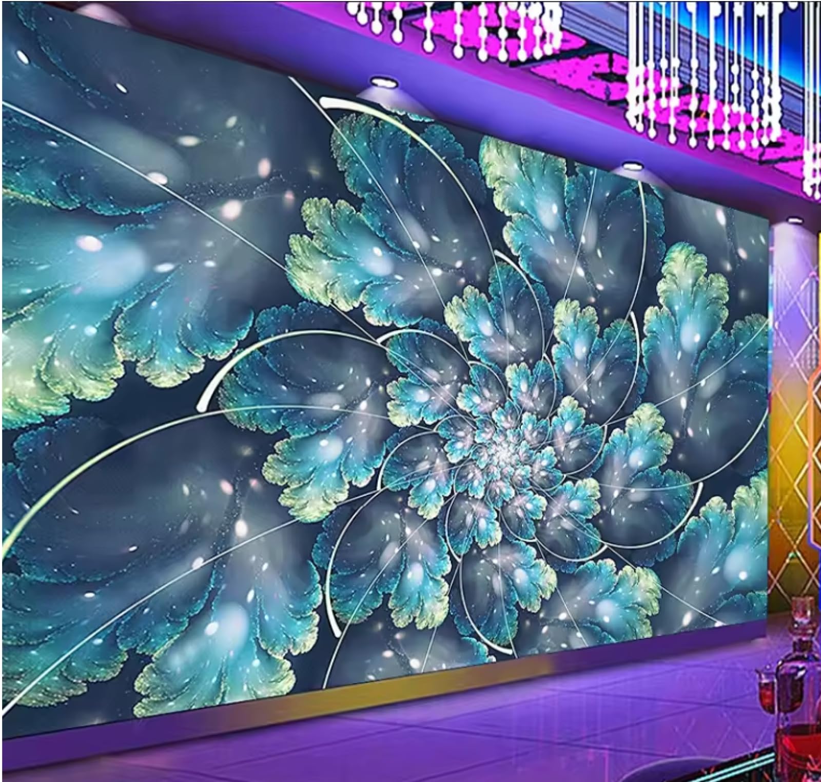 Papier peint mural Dazzle Flower pour rénover un mur sans peinture
