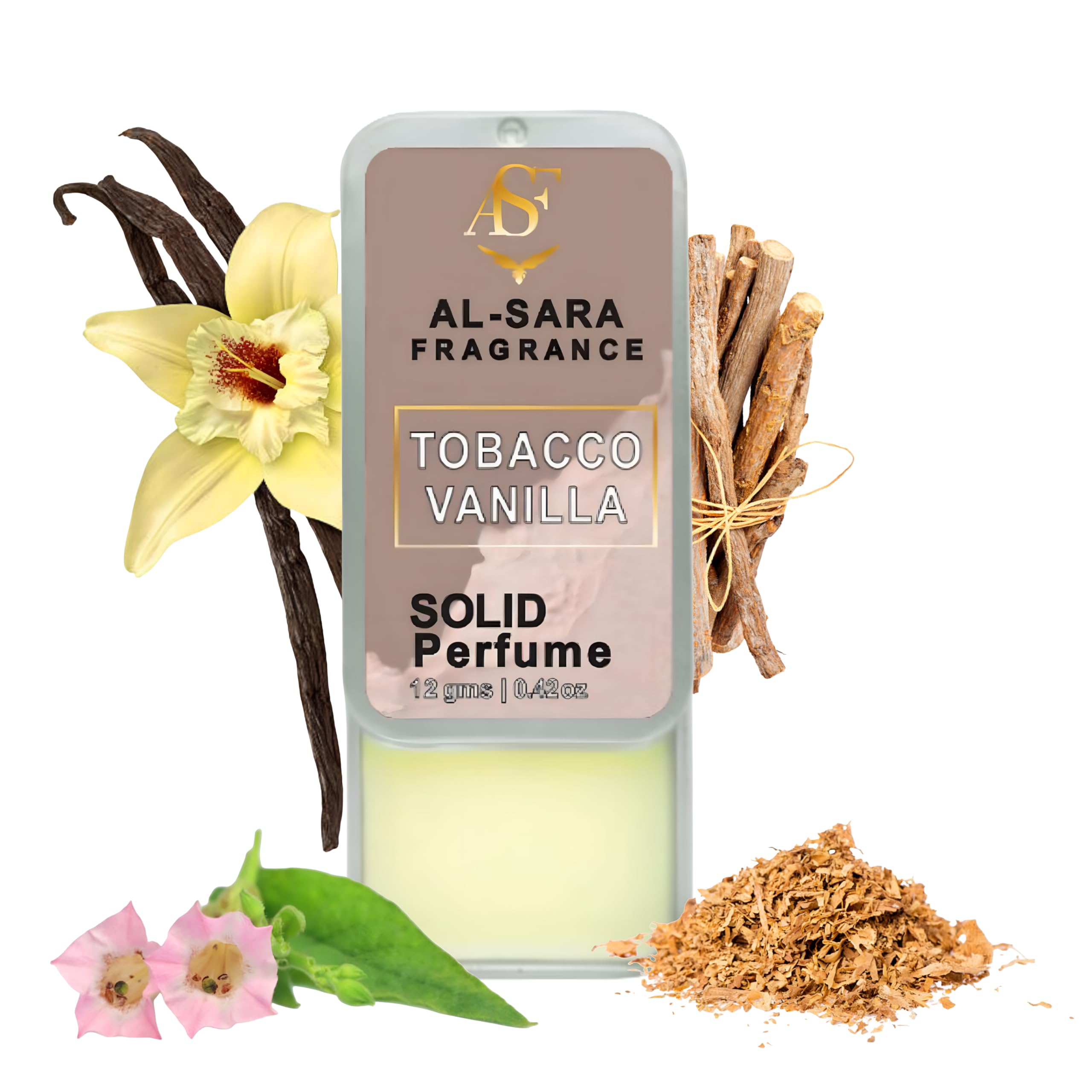 Al Sara Fragrance™ Tobacco Vanilla Solid Perfume | Alcohol-Free, Long-Lasting Warm & Sweet Fragrance | 12g Non-Greasy Solid Perfume for Men & Women | Portable & Travel-Friendly Cologne