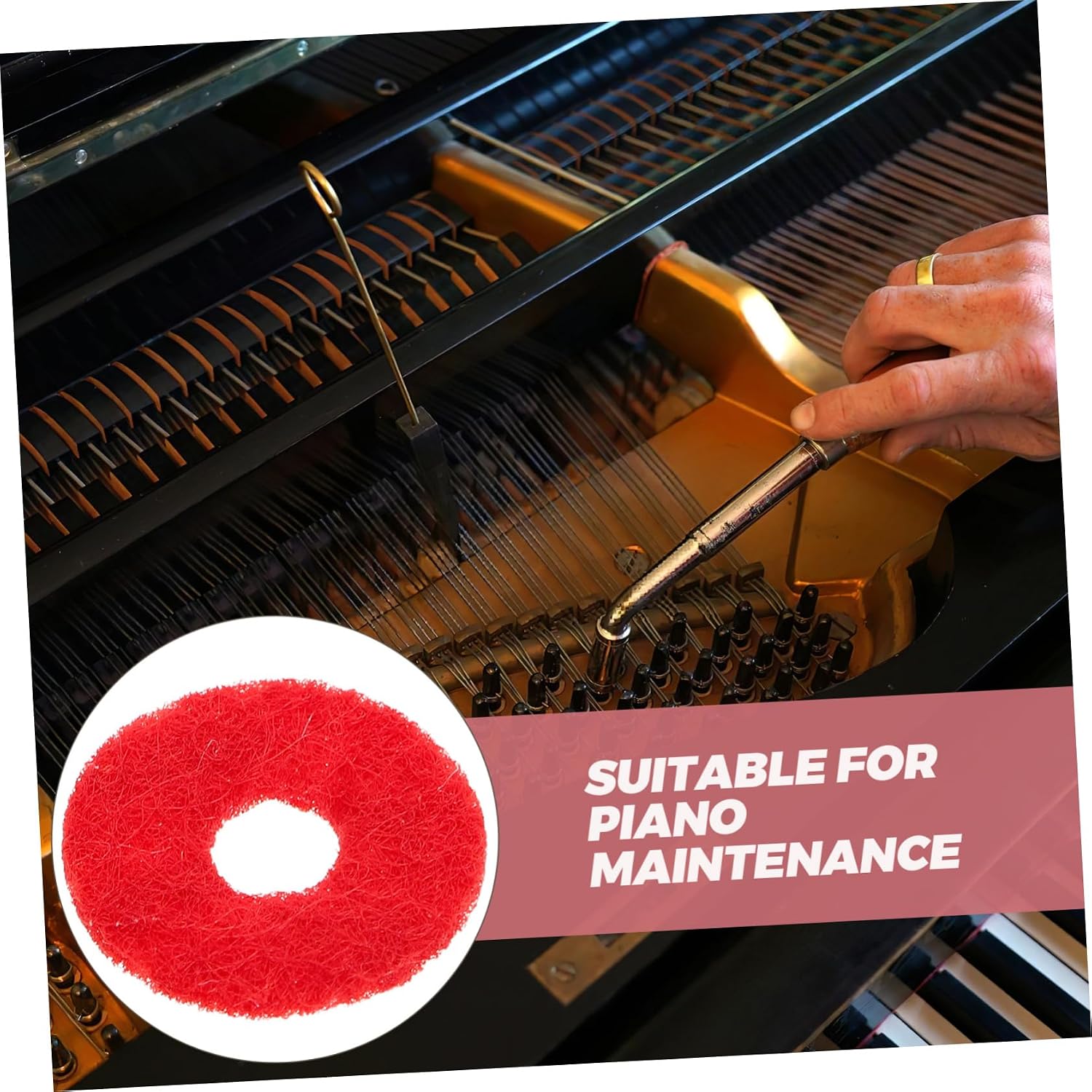 90pcs Red Felt Piano Washers for Tuning Repair Accessories