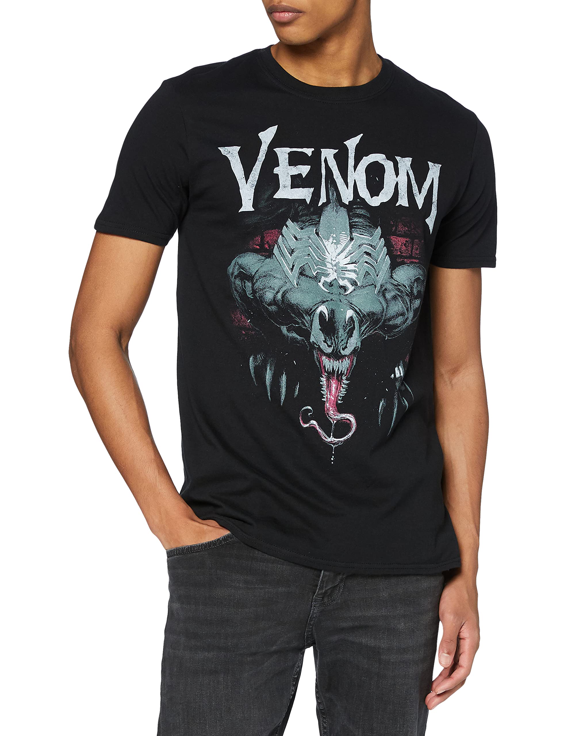 Marvel Men's Black Venom Sneak T Shirt, M Uk