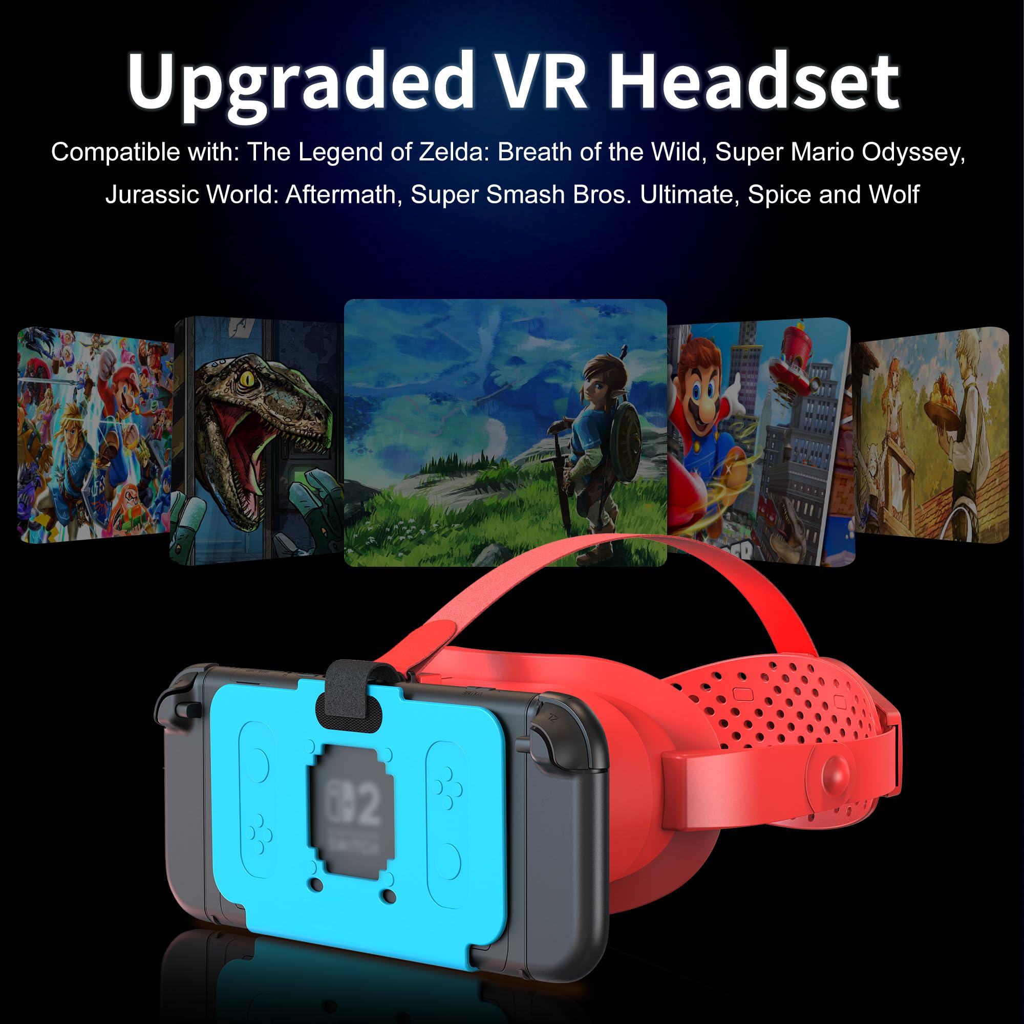 Cuffie VR aggiornate per Switch 2, arancione e blu