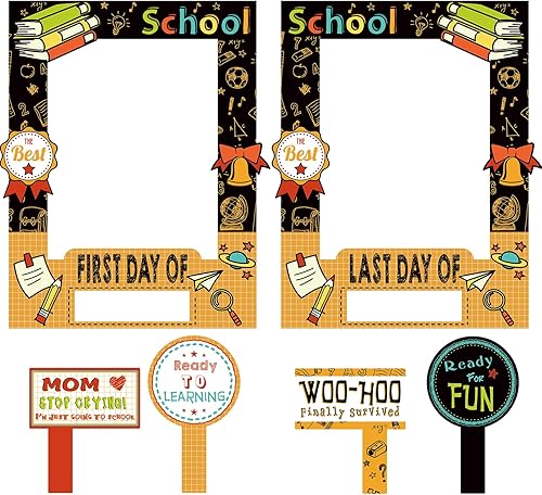 Marco de fotos para fiesta de regreso a clases, suministros de fiesta, escuela, bienvenida, cabina de fotos para el primer día de escuela, marco de
