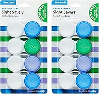 Bausch & Lomb Sight Savers Leak-Proof Contact Lens Cases, Heavy-Duty 4-Pack (2 Sets) for Soft, Hard & RGP Lenses