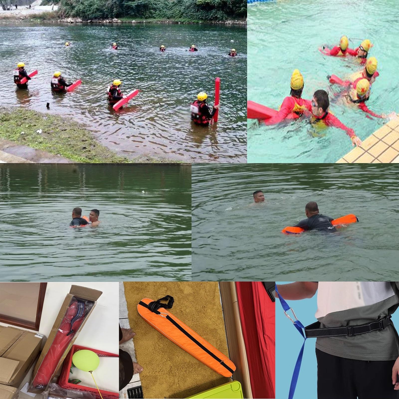 schwimmboje Rettungsschlauch 2 Stück Rettungsschwimmerboje, 100cm 123cm Pool Rettungsschlauch mit verstärktem Schnallenriemen & Pfeife, Gut sichtbare Wasserrettungsausrüstung für Schwimmtraining(2 pcs