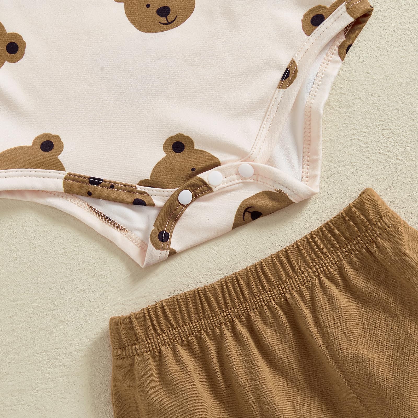 Nouveau-né Come Home Vêtements Bébé Garçon Imprimé Ours Manches Courtes Barboteuse Pantalon Long Chapeau Chaussures Ensemble 4pcs Bébé Garçon Tenues D'été