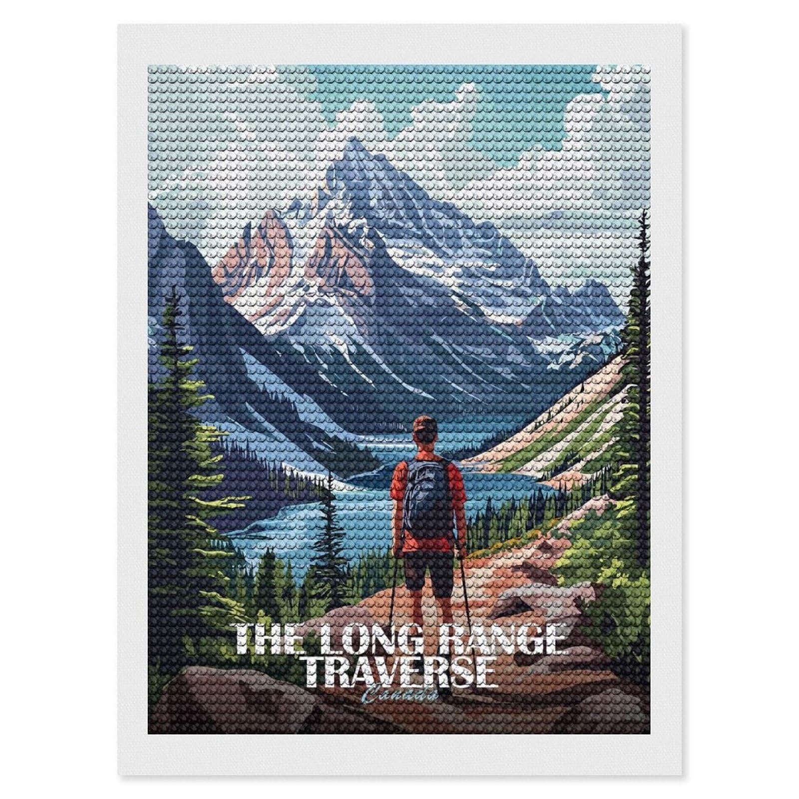 Junmoney The Long Range Traverse Canada Diamond Painting Canvas Kit 12"x16", Leisure Activity, Aesthetic Room Decor, with Tool Kit, DIY, Gift