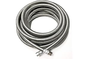 Ultra-Durable 25' Braided Water Supply Lines for Ice Maker