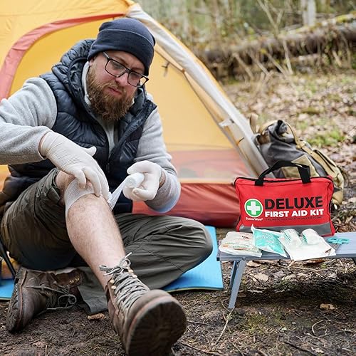 Miniatura 7 de Kit de primeros auxilios de lujo de 380 piezas, kits médicos compactos para trauma con vendajes surtidos, paquete frío instantáneo, manta de