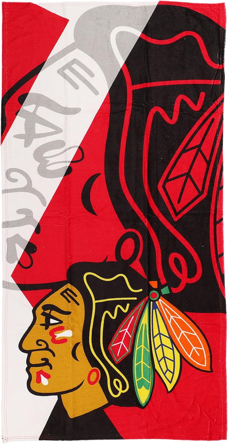 Northwest Chicago Blackhawks 30 x 60 inch Beach Towel, Puzzle Design