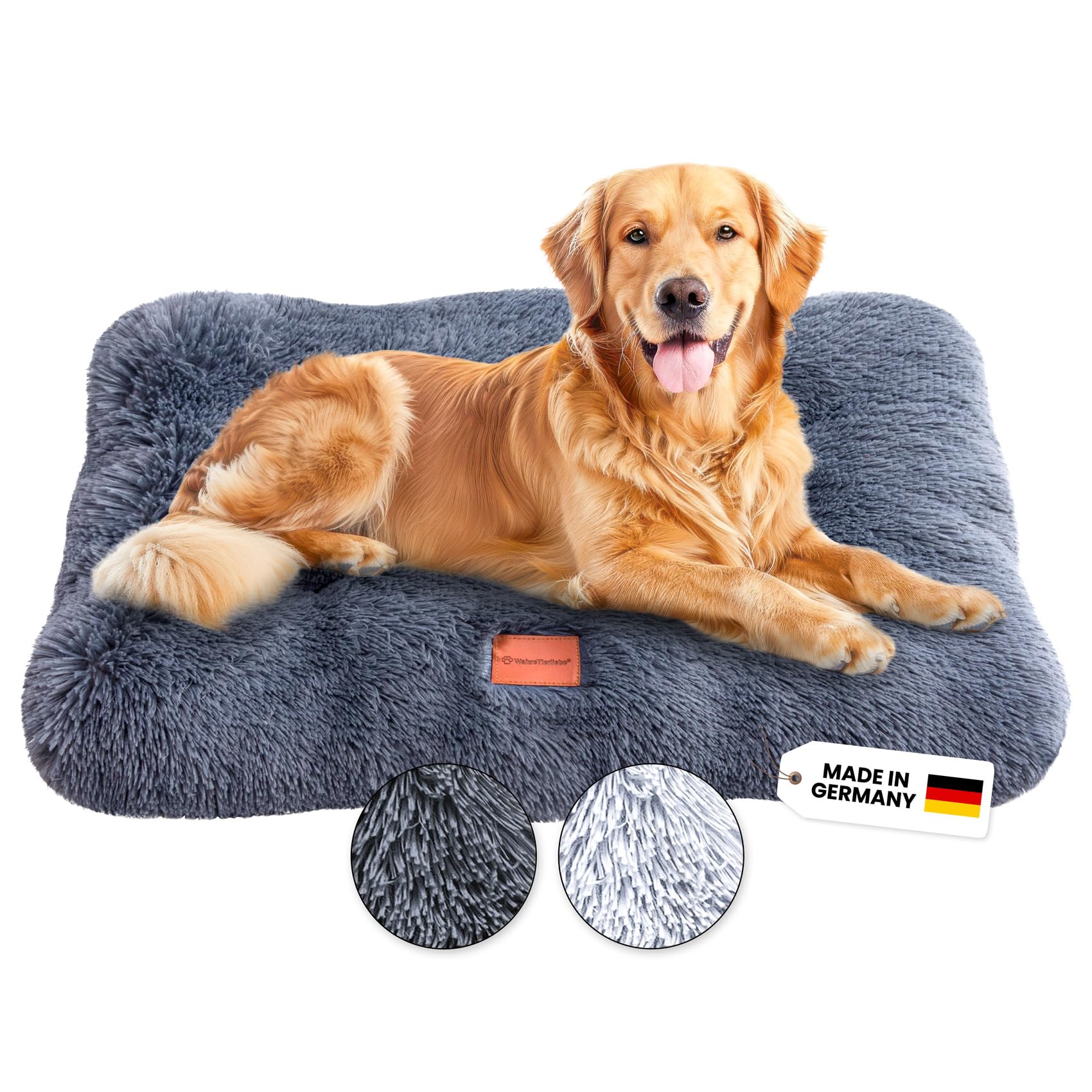Wahre Tierliebe Premium Hundekissen Fluffy - Weiche Schlafstätte für deinen Vierbeiner - Leicht zu reinigen - Perfekt für Zuhause und unterwegs, hundebett, hundematte, hundebett waschbar