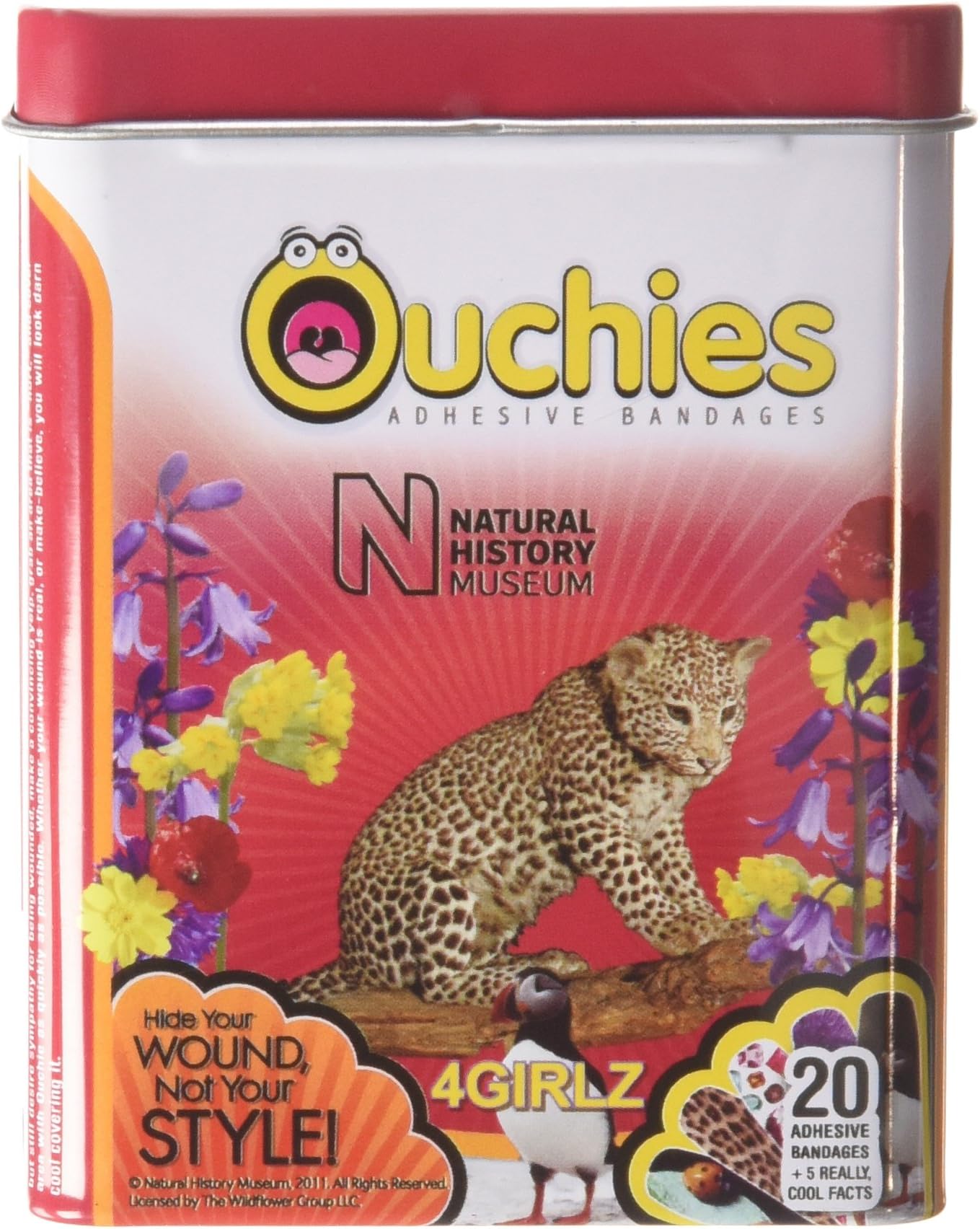 Ouchies Natural History Museum Girls Adhesive Bandages, 20 Count