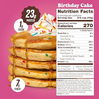 Flourish High Protein Pancake & Waffle Mix, Birthday Cake, 2 Pack