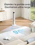 DREO Ventilateur Colonne Silencieux 23 dB pour Chambre, Couverture Max 9.8 m, Ventilateur Debout sans Lame, Oscillation 90°, 4 Vitesses, 3 Modes, Minuteur 8H, Affichage LED - 5
