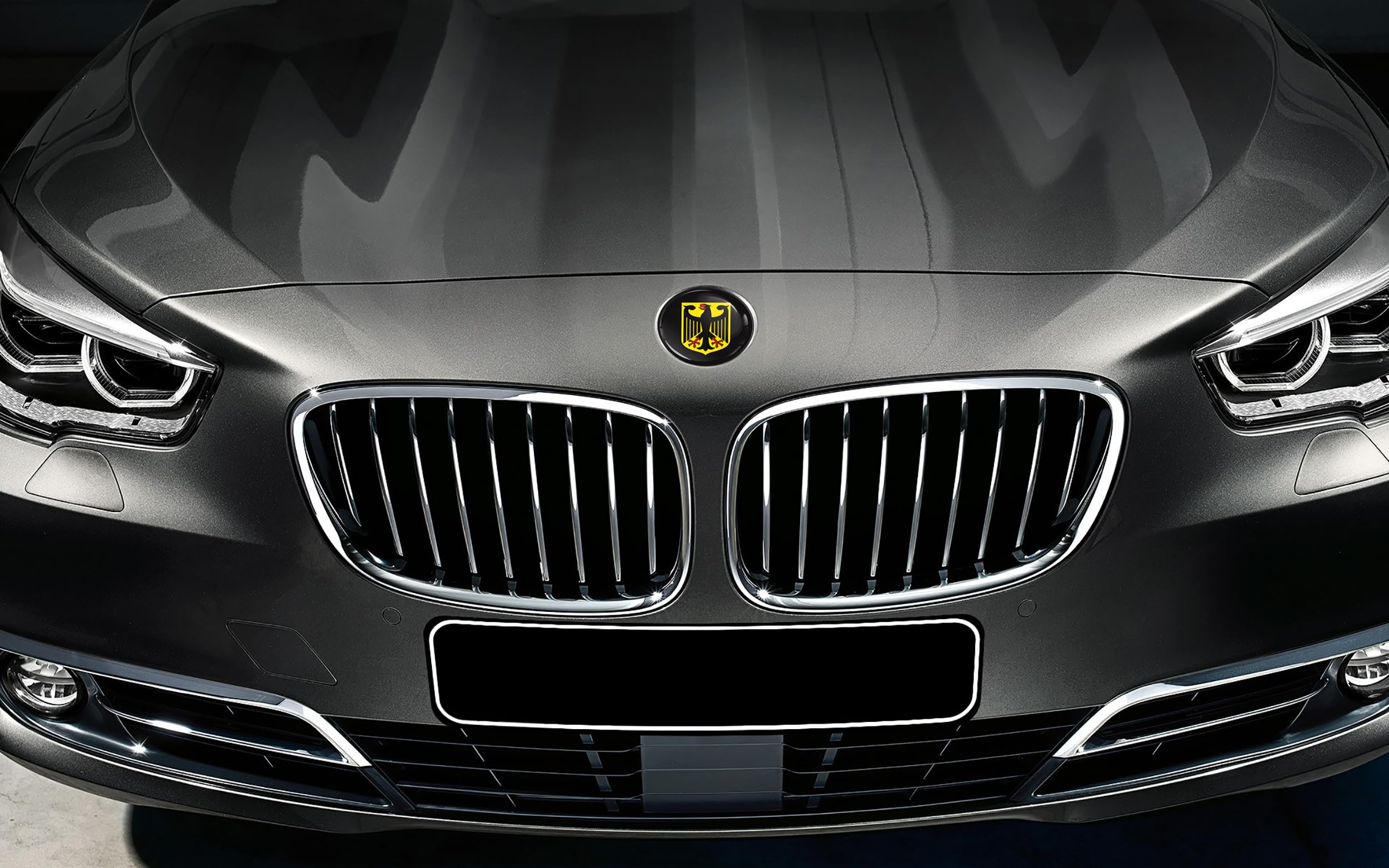 Biomar Labs Compatible con BMW Emblema de Insignia de 82 mm para Capó Delantero Trasero Maletero Bandera de Alemania Germany Flag EO 34