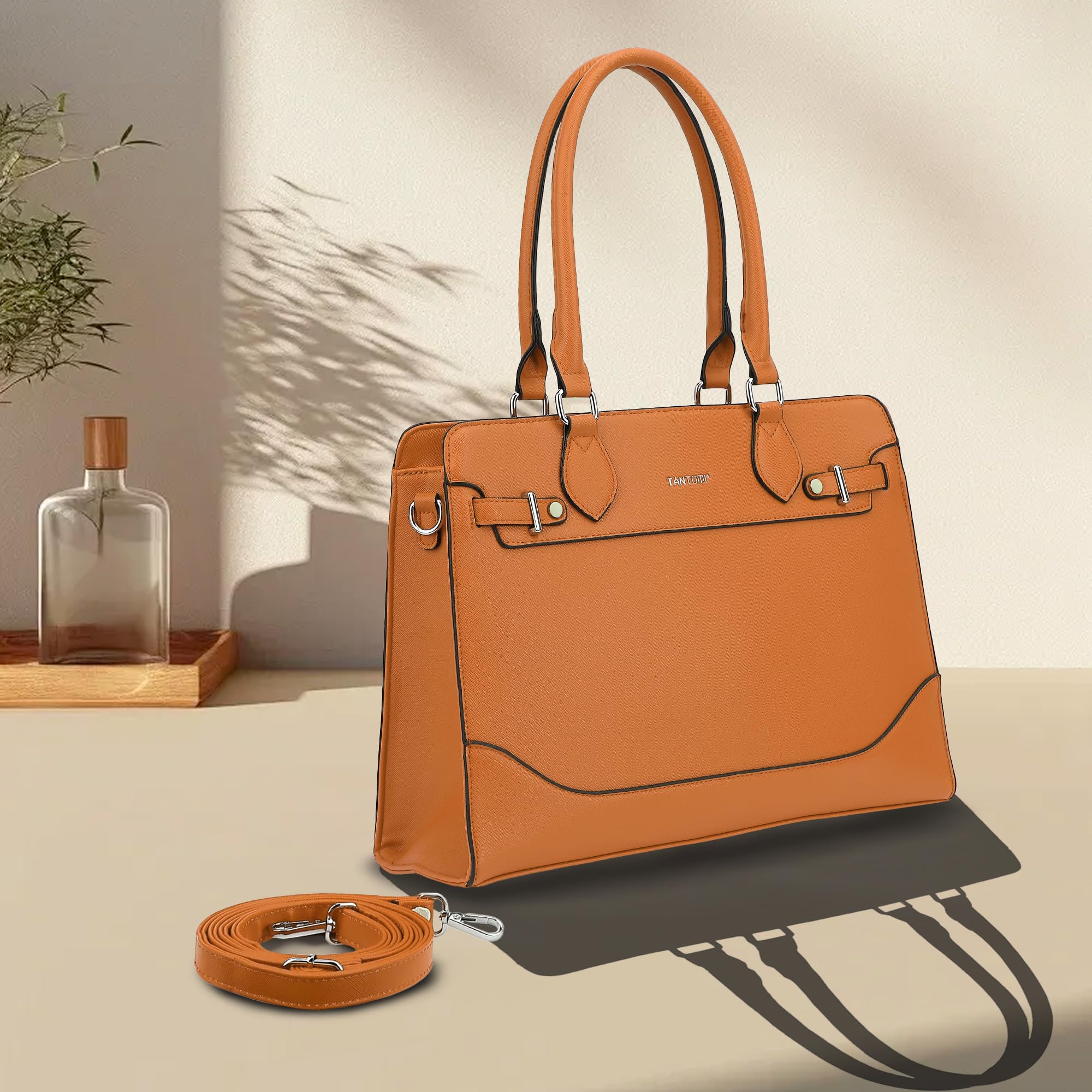 TANTOMI Bolsos de mano para mujer, bolsa de hombro simple con cremallera para trabajo casual