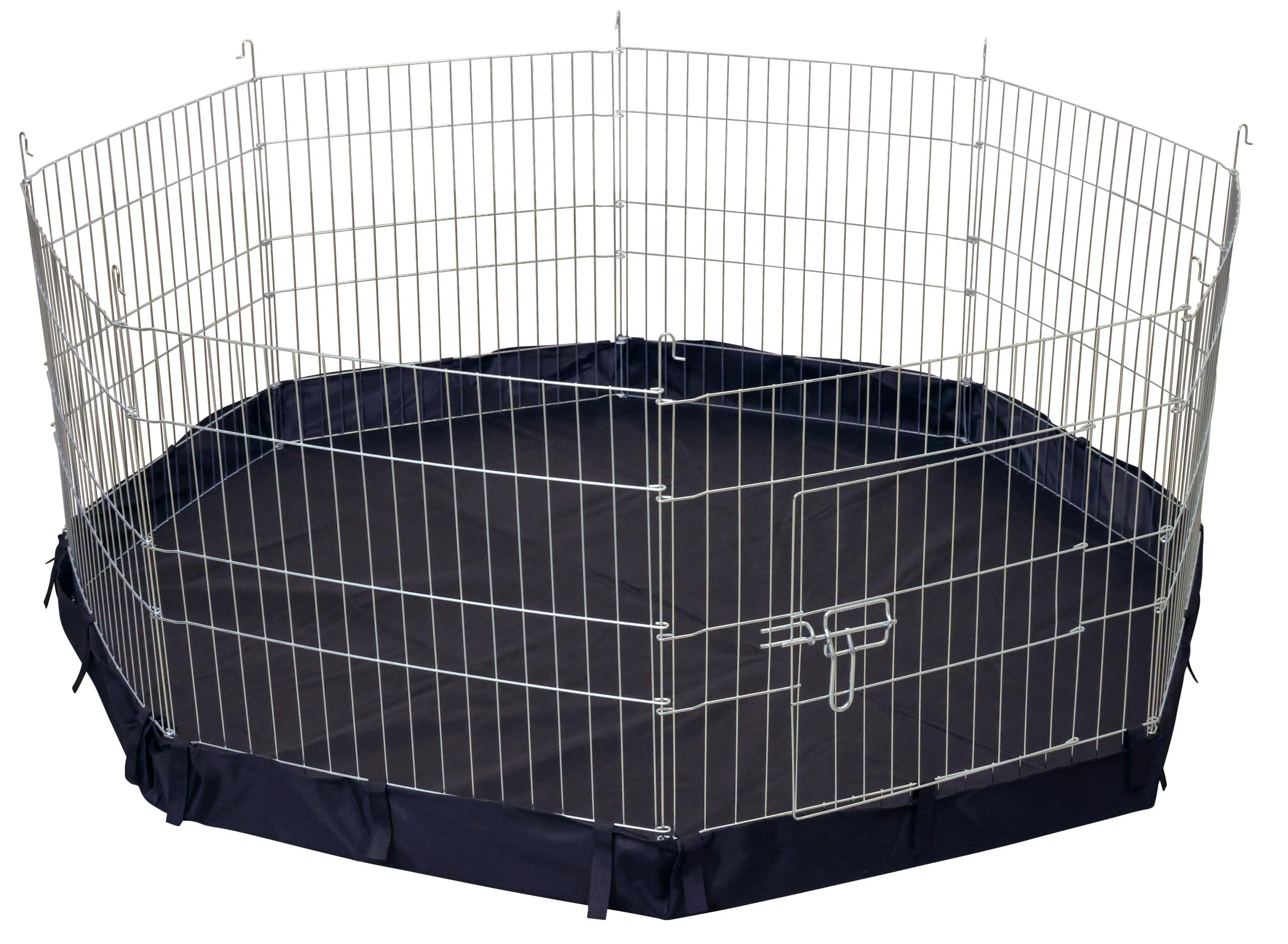 Kerbl Pet Cerradero exterior, corral, 8 paneles de malla de 57x56cm cada uno, de metal galvanizado, con cubierta y parasol, extensible