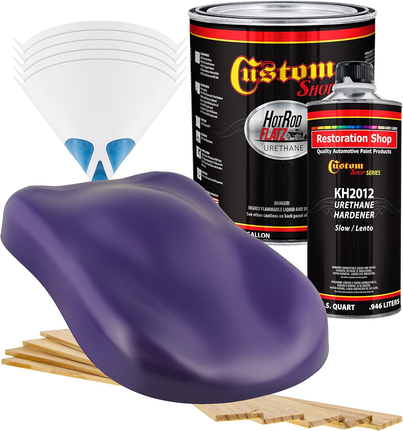 Custom Shop - Mystical Purple - Hot Rod Flatz Flat Matte Satin Urethane Auto Paint - Complete Gallon Paint Kit - Professional Low Sheen Automotive, Car Truck Coating, 4:1 Mix Ratio