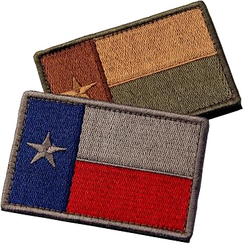 Bundle 2 Pieces - EmbTao Texas Embroidered Tactical Fastener Hook&Loop Patch