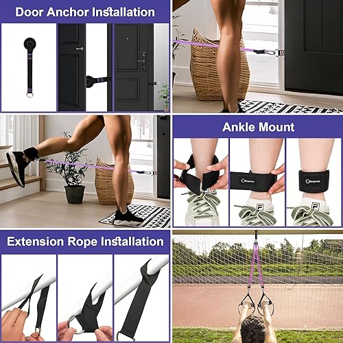 Miniatura 6 de Kit de barra de pilates portátil con bandas de resistencia para hombres y mujeres, juego de 3 bandas de resistencia para ejercicio, gimnasio en casa