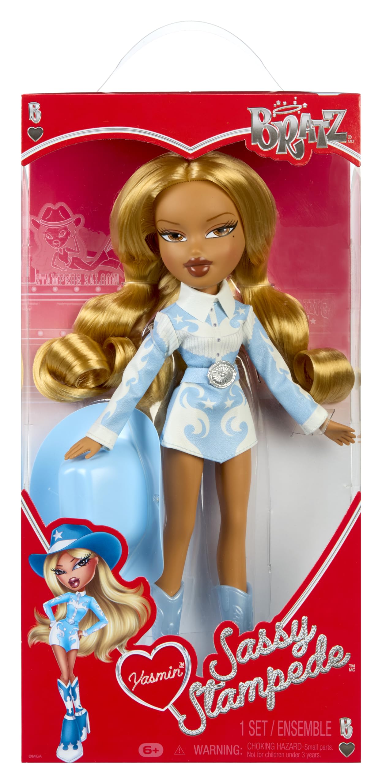 Bratz Sassy Stampede Yasmin - Collectable Fashion Doll - Western Cowgirl Style Doll with Outfit and Accessories