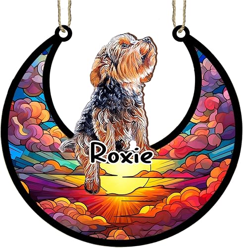 Vista 67 de LOVELYPOD Adorno de Navidad personalizado de perro pastor alemán, atrapasoles conmemorativo, adorno de Navidad de pastor alemán con nombre, pérdida