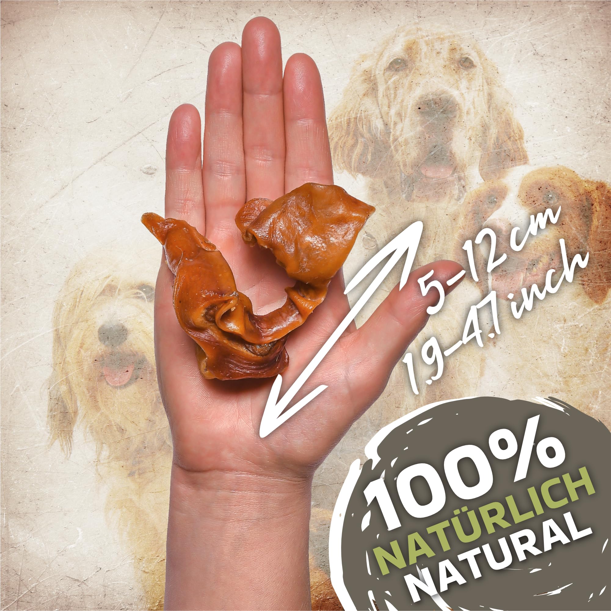 Strips d’Oreilles de Porc pour Chiens 1kg (Environ 55–65 pièces) | Friandises Naturelles à mâcher | sans céréales ni additifs | Séchées à l’air | Riche en protéines