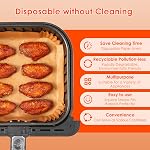200PCS Air Fryer Disposable Paper Liners, amxus 7.9 Inch Air Fryer Parchment Paper for 3-5QT Waterproof Oil Resistant Non-Stick Air Fryer, Microwave, Oven and More