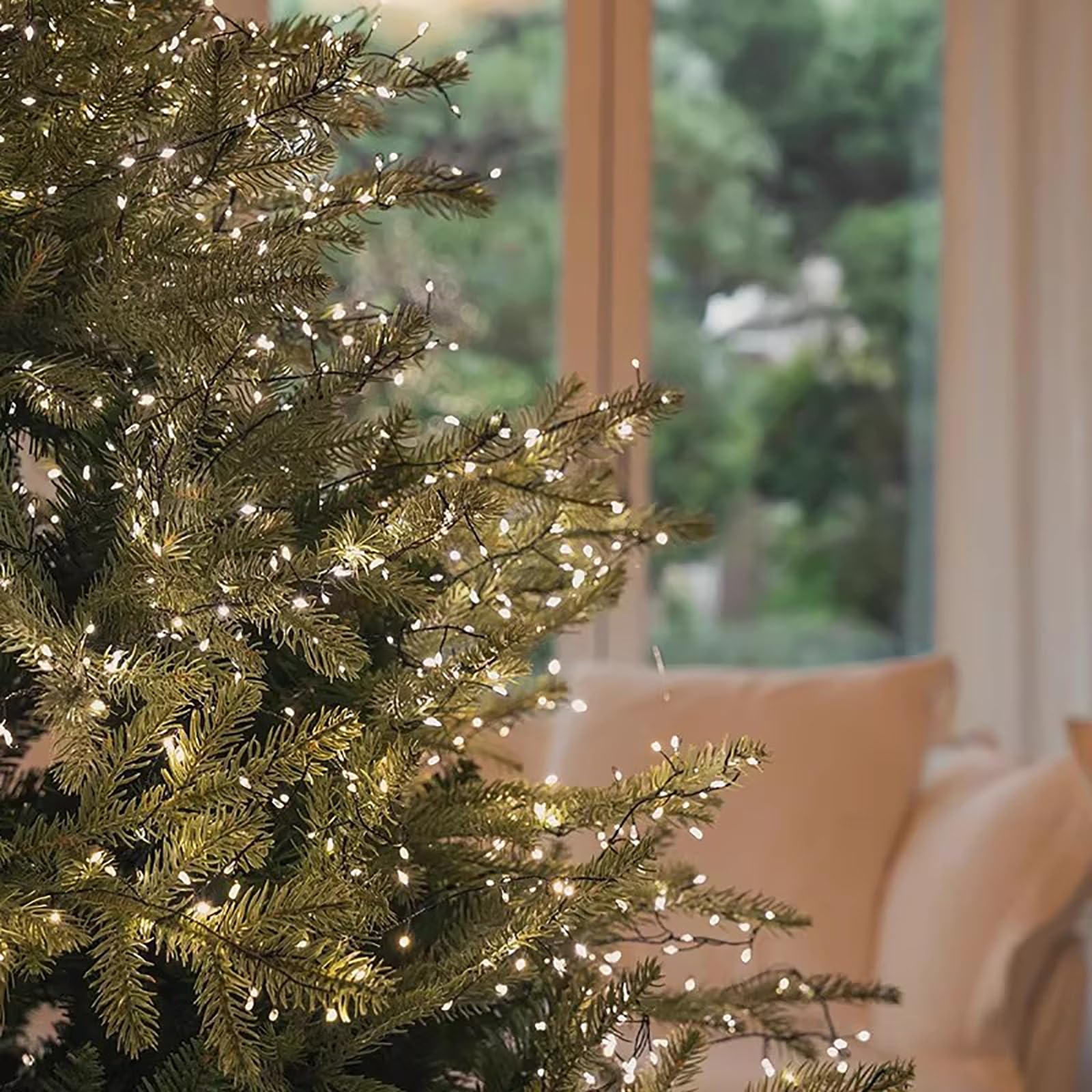 Arboles de Navidad con Luces Integradas, Arbol de Navidad Artificiales de Abeto con Ramas Engrosadas, con Control Remoto, Base Plegable(120cm/4ft)