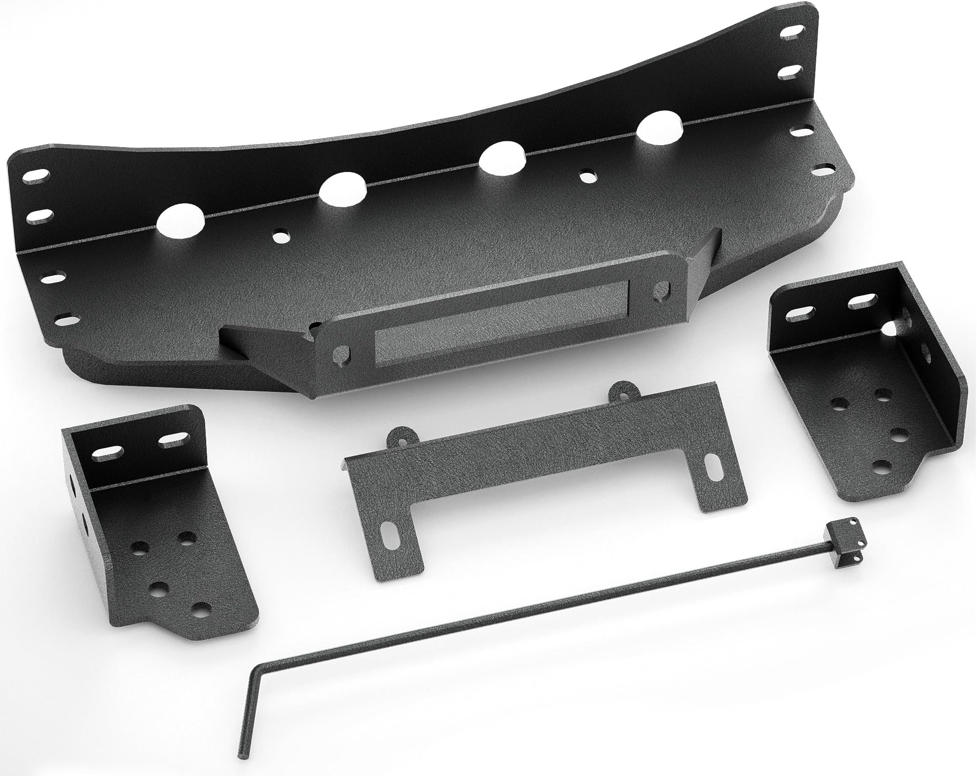 Winch Mounting Plate Compatible with 2007-2013 Chevy Silverado & GMC Sierra 1500, Fits 10" x 4.5" Winch Bolt Pattern, Heavy-Duty Steel Bracket, 12000lb Towing Capacity, Black