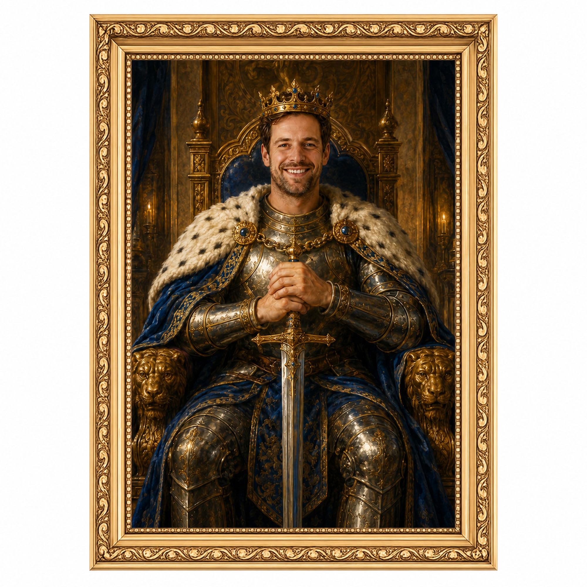 Custom Portrait for Dad – Personalised King, Hero or Legend Print from Photo | Gift for Father's Day from Daughter or Son, Birthday Present for Husband or Grandad | Optional Frame & Gift Wrap