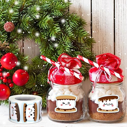 Miniatura 4 de Eaasty 1500 calcomanías de Smores para niños, calcomanías de malvavisco, divertidas calcomanías de sello Smores, lindas calcomanías de bocadillos,