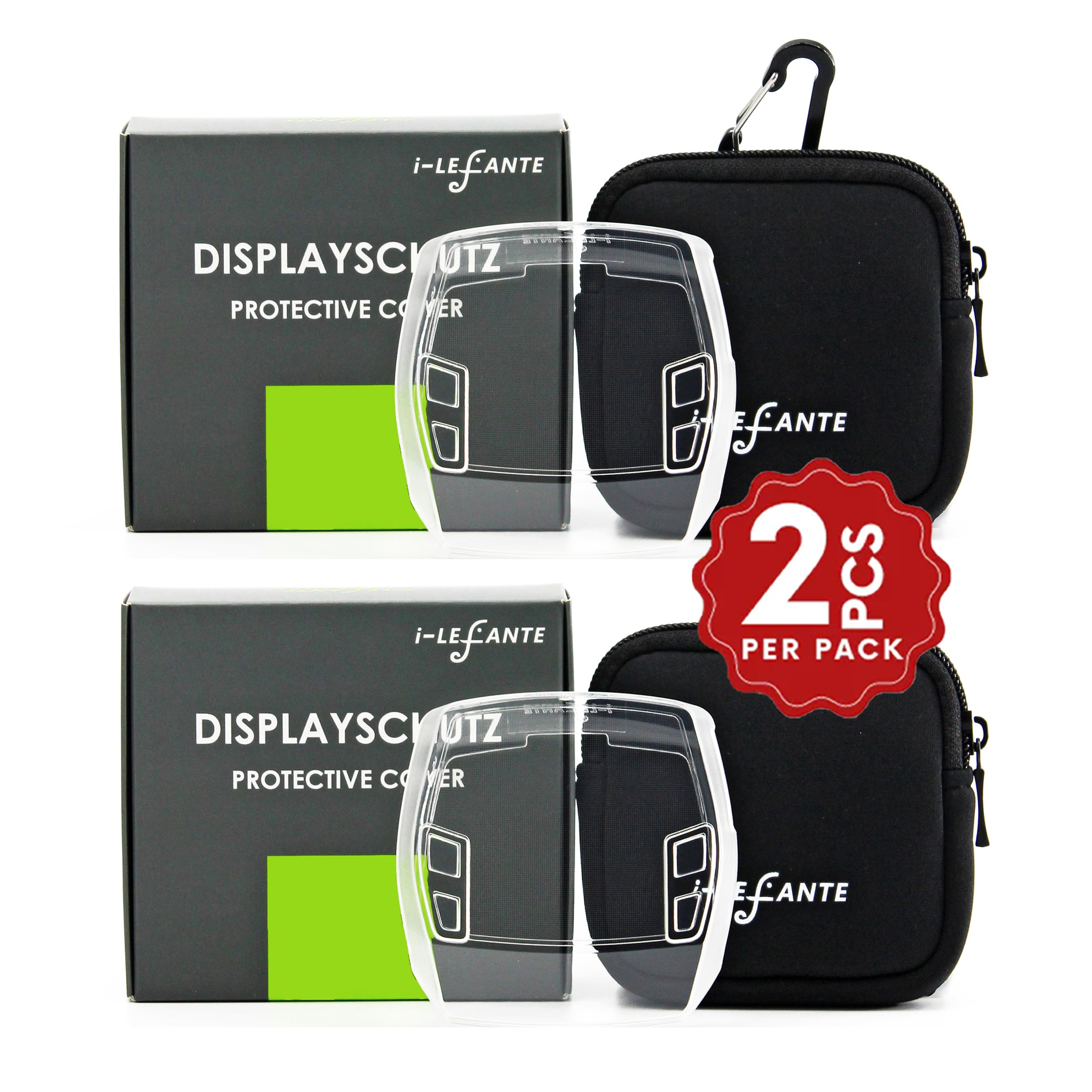 i-LEFANTE für Bosch Intuvia Display Schutzhülle + Neoprentasche | E-Bike Displayschutz | Transparent und wasserdicht | Stoß- und Kratzschutz
