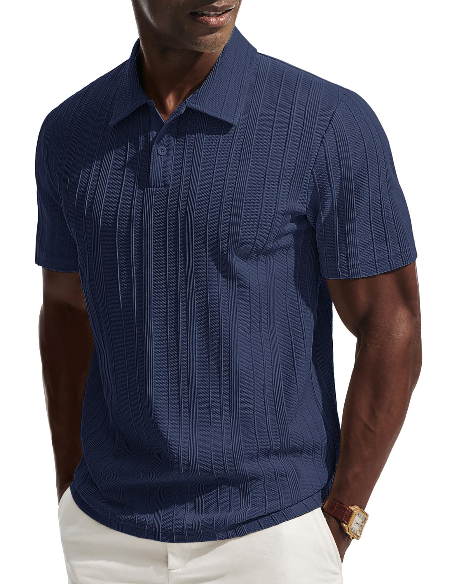PJ PAUL JONES Poloshirt Herren Kurzarm Sommer Strick Polo T-Shirts Männer Polohemd Golf Shirt